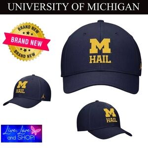 🐺 M: University of Michigan Wolverines Jordan Brand On-Field Baseball Hat, NWT